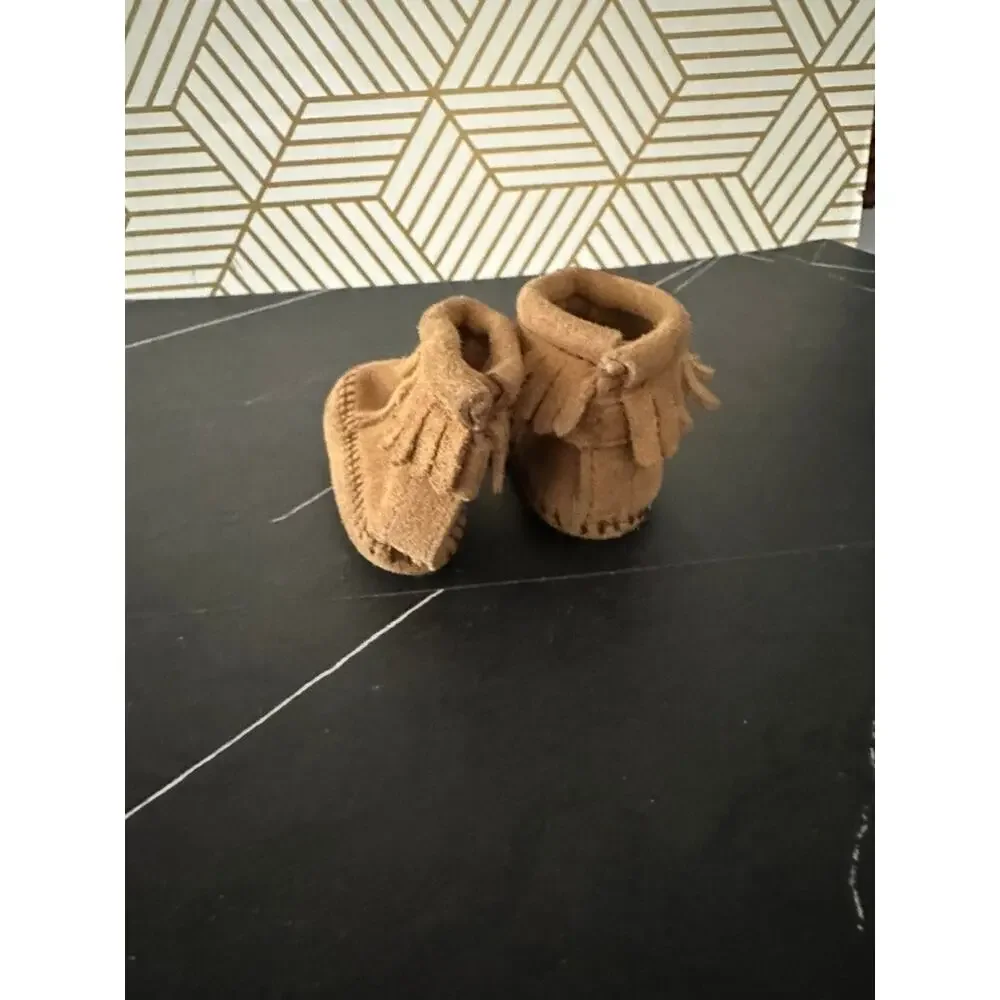 MINNETONKA Suede Leather Fringe Booties | Size 2